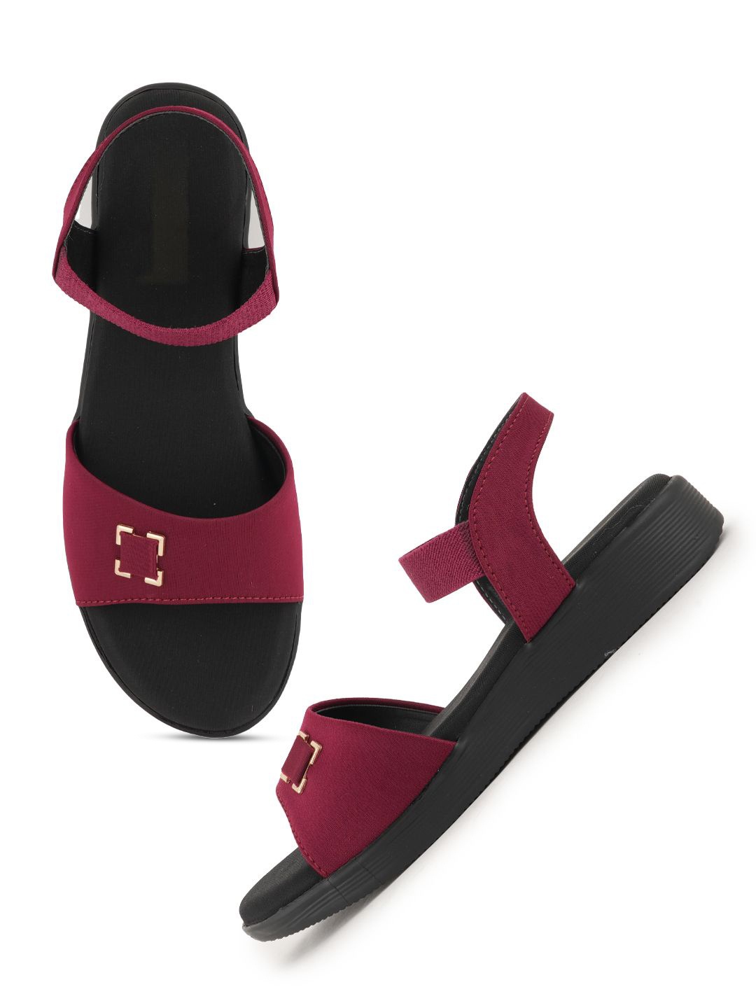 

Style Shoes Women Open Toe Flats, Burgundy