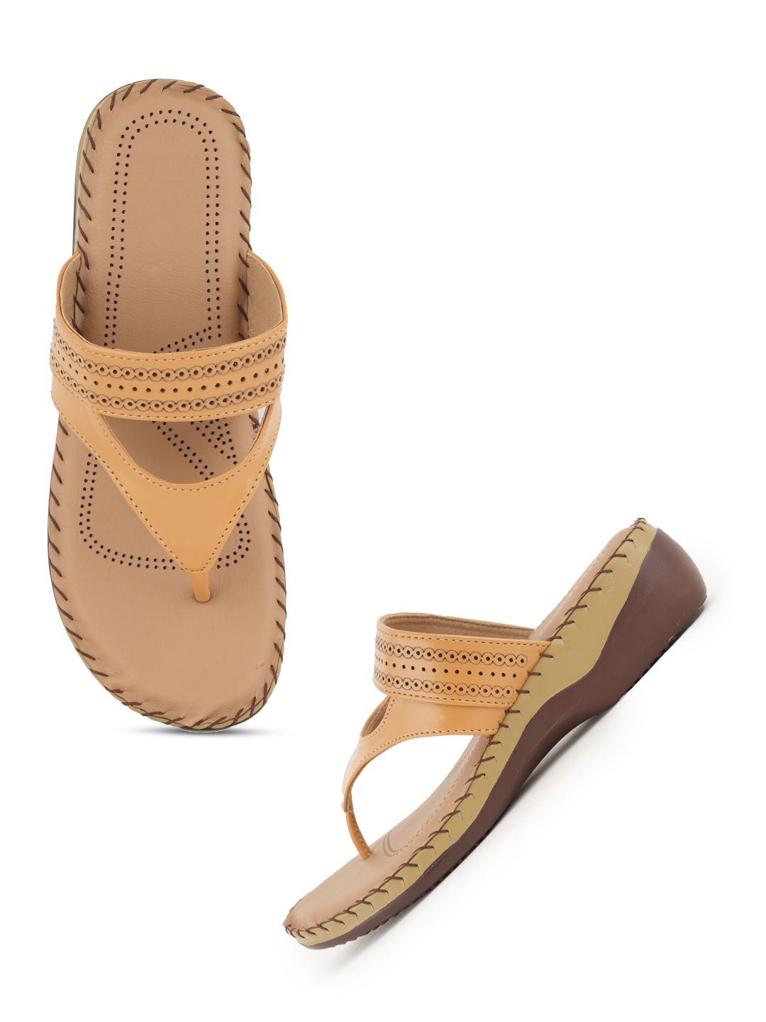 

Style Shoes Women Open Toe Slip on Comfort Sandals, Camel brown