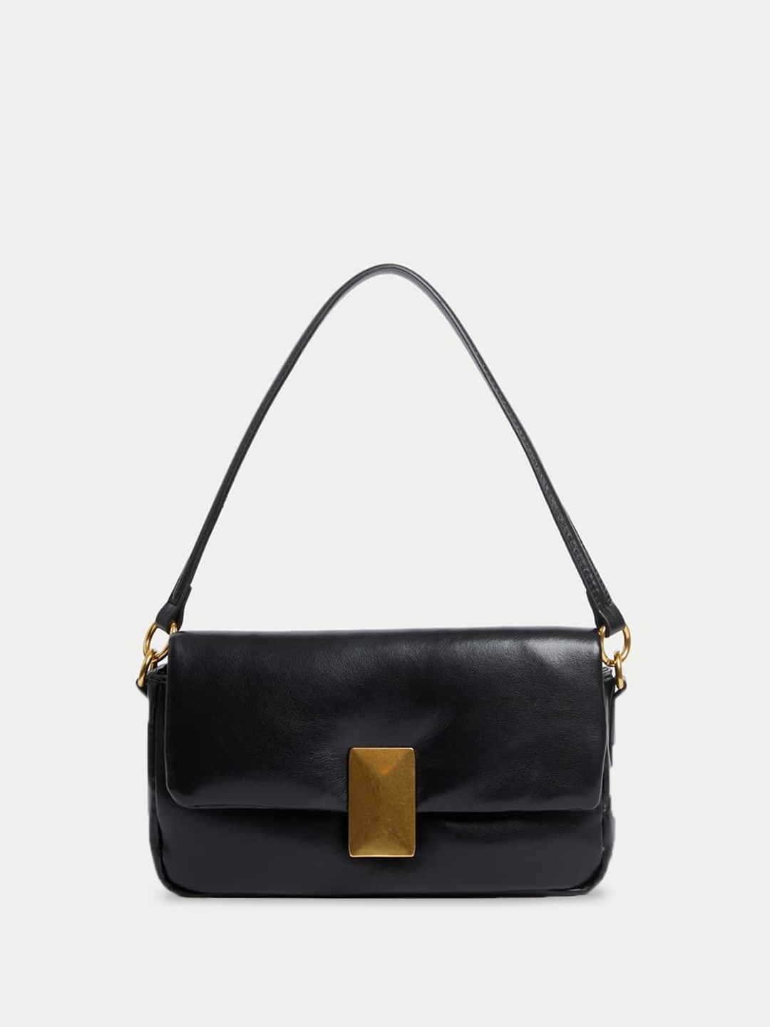 

Marks & Spencer Women Solid PU Structured Sling Bag with Tasselled, Black