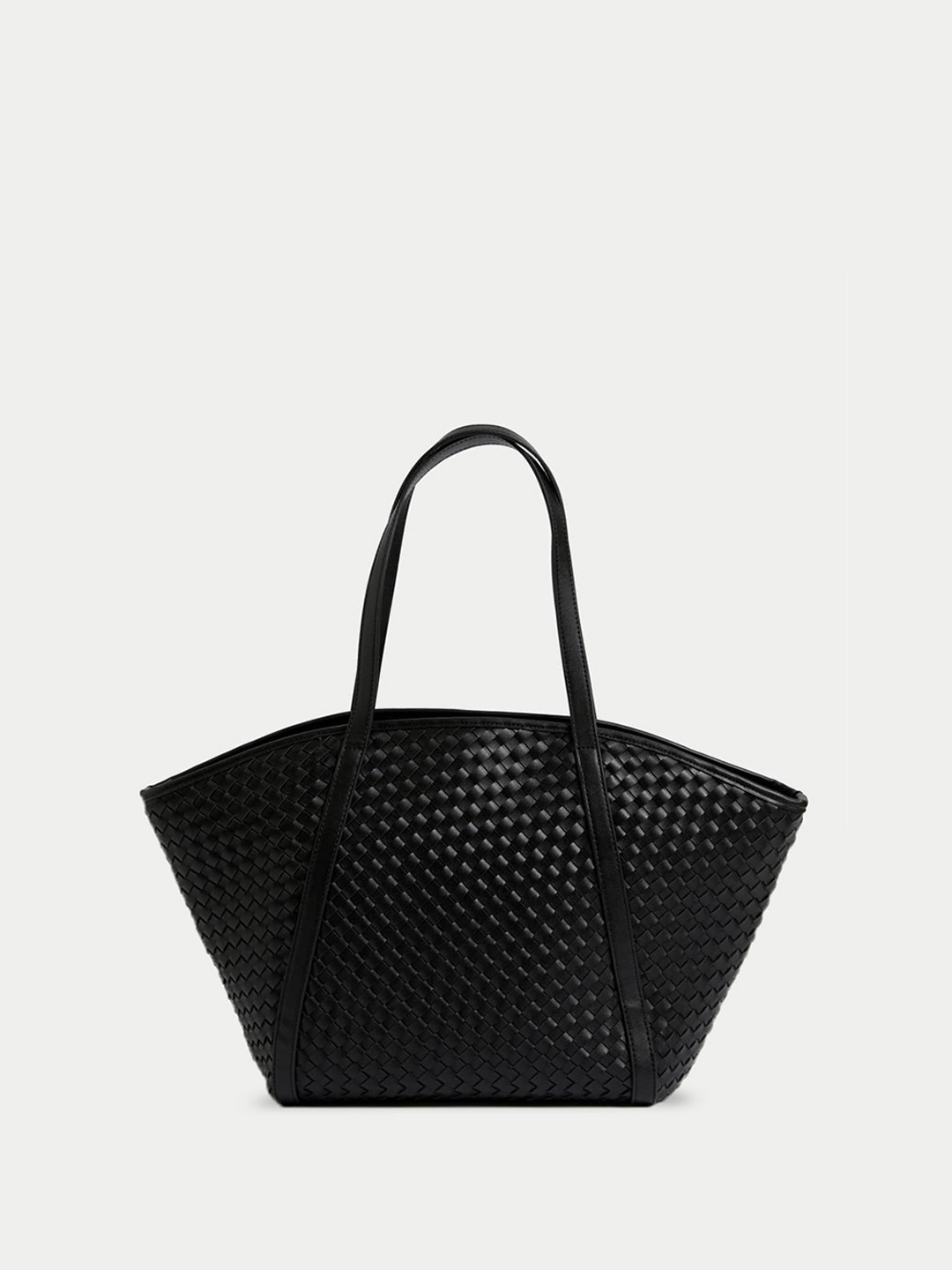 

Marks & Spencer Women Textured PU Structured Hobo Bag with Quilted, Black
