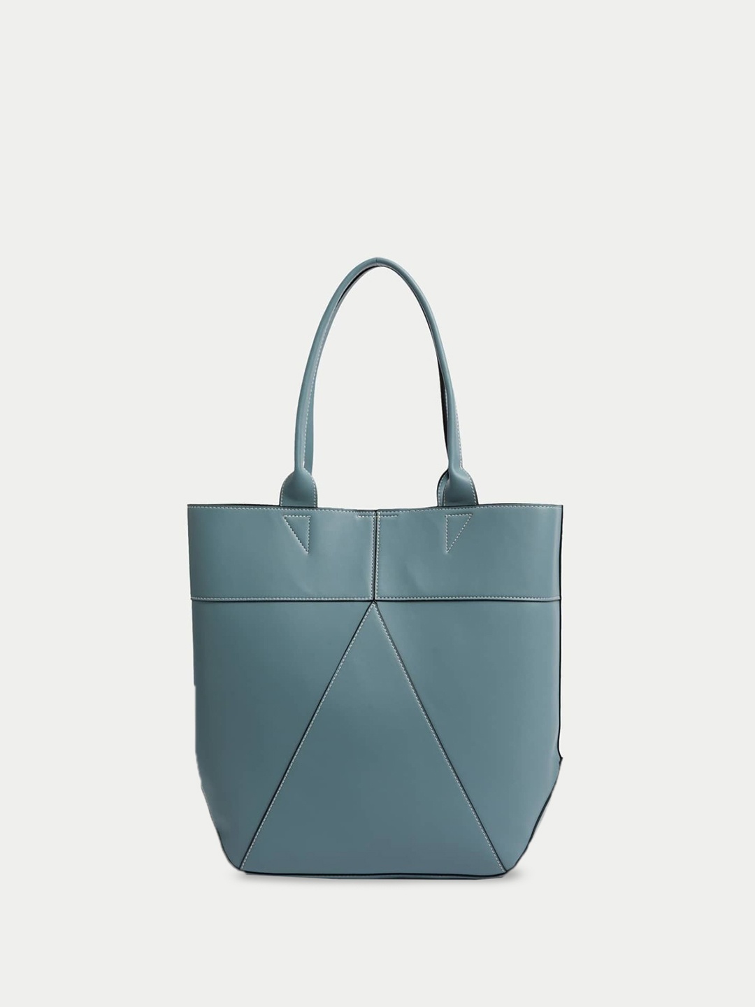 Marks & Spencer Women Solid PU Shopper Tote Bag with Tasselled, Blue