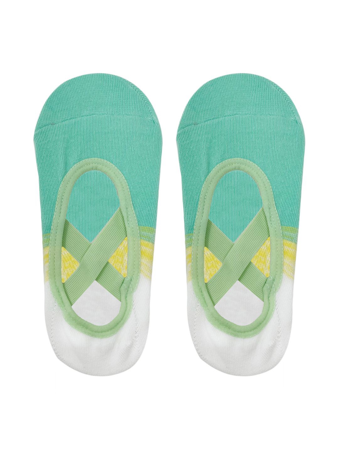

Mint & Oak Women Patterned Shoe Liner Pilates Socks, White