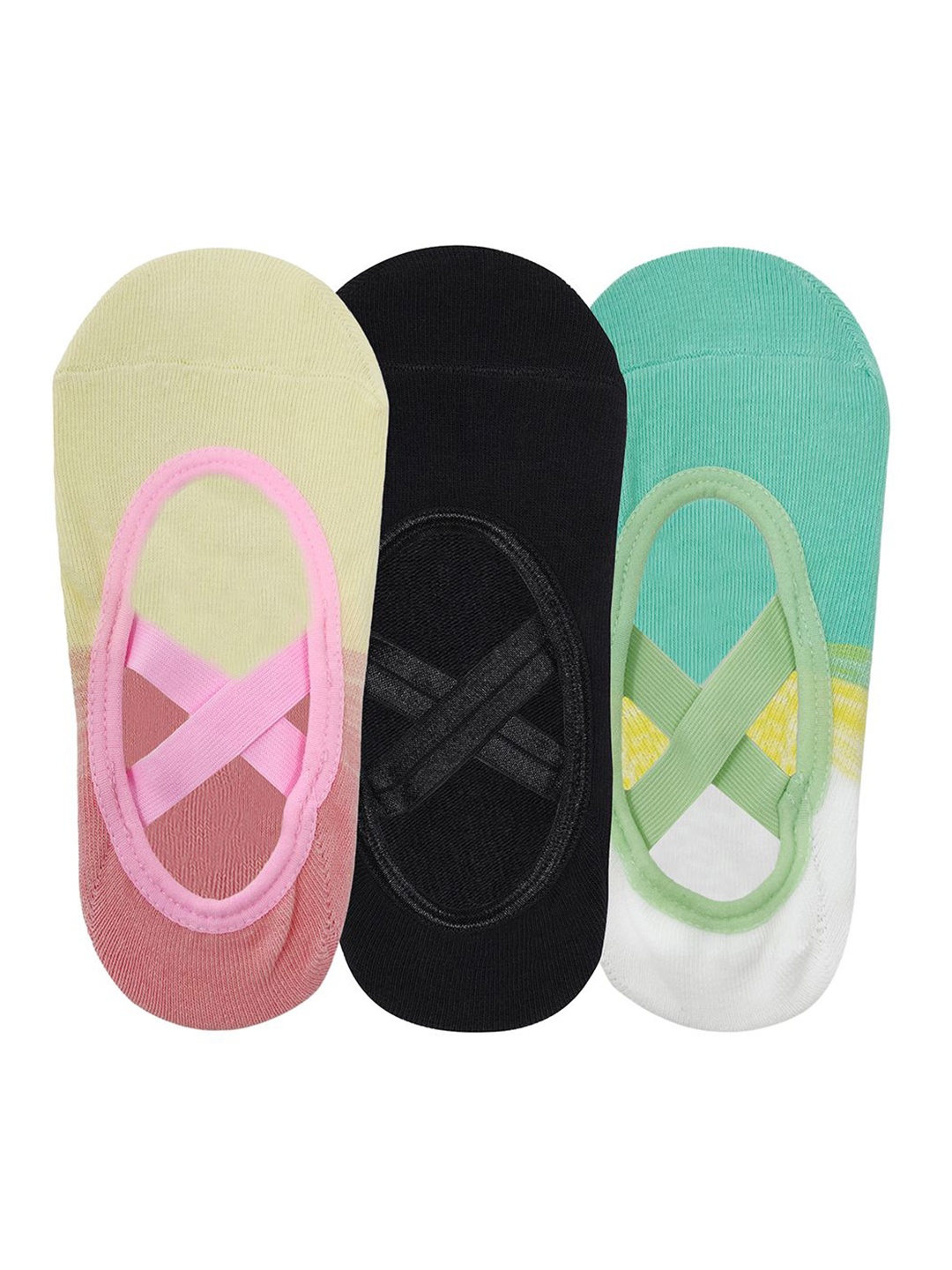 

Mint & Oak Pack Of 3 Women Patterned Shoe Liner Socks, Yellow