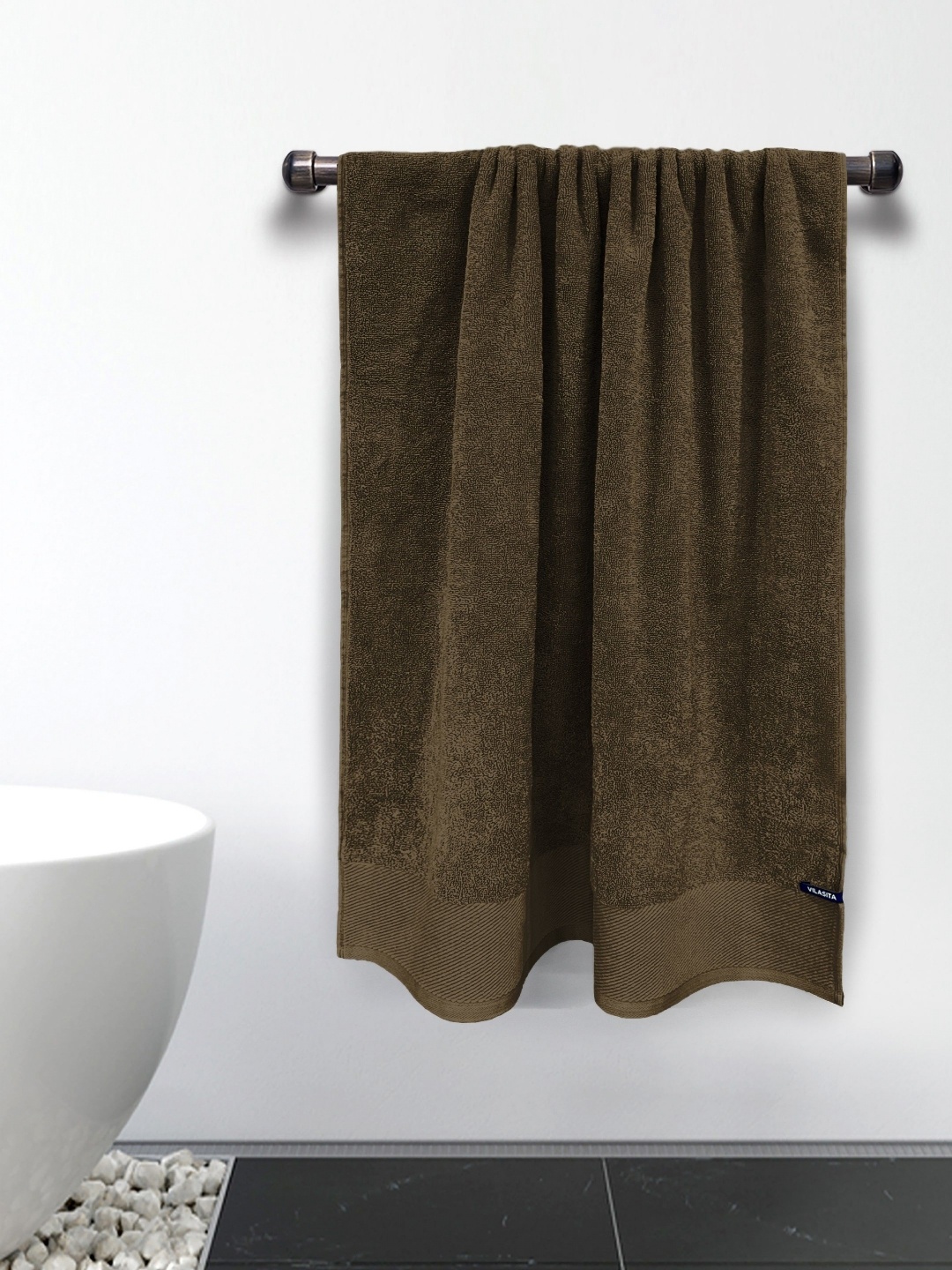 

Myntra Elegant Homes Taupe Cotton 650 GSM Bath Towel