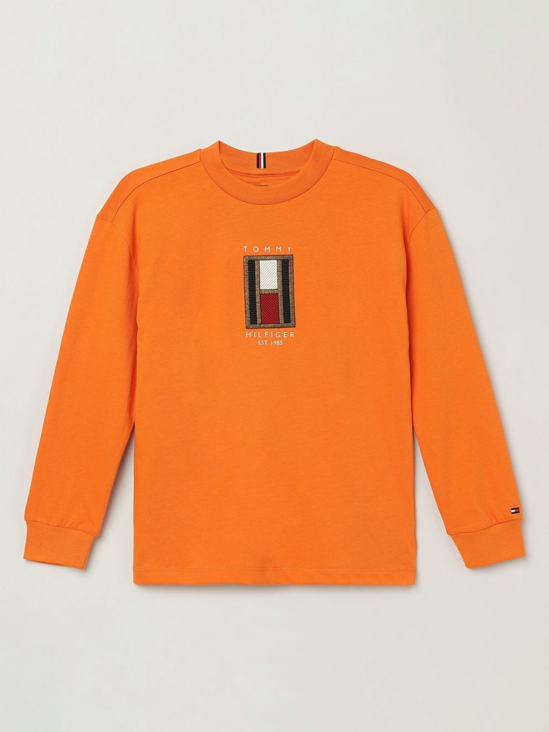 

Tommy Hilfiger Boys Printed Round Neck Cotton T-Shirt, Orange