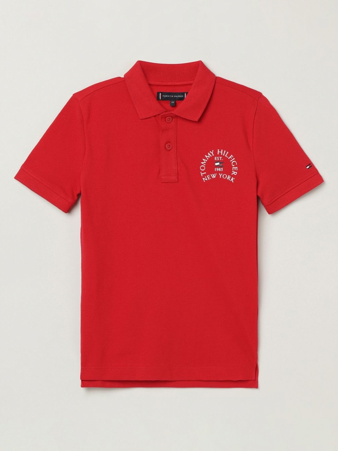 

Tommy Hilfiger Boys Printed Polo Collar Cotton T-Shirt, Red