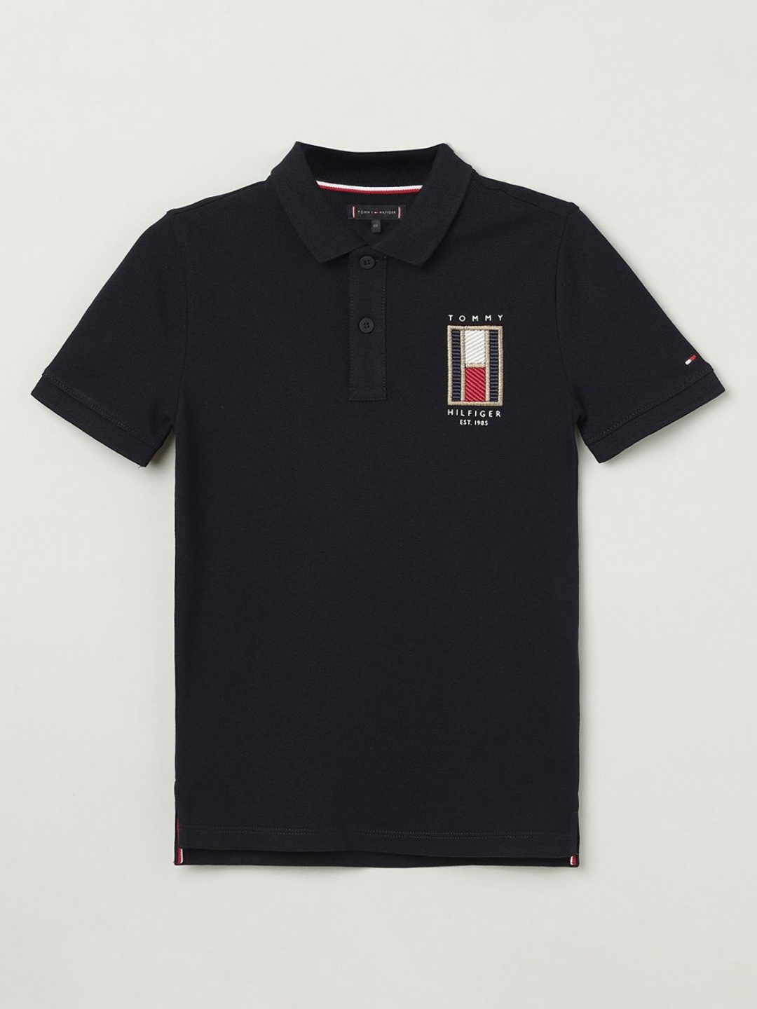 

Tommy Hilfiger Boys Printed Polo Collar Cotton T-Shirt, Blue