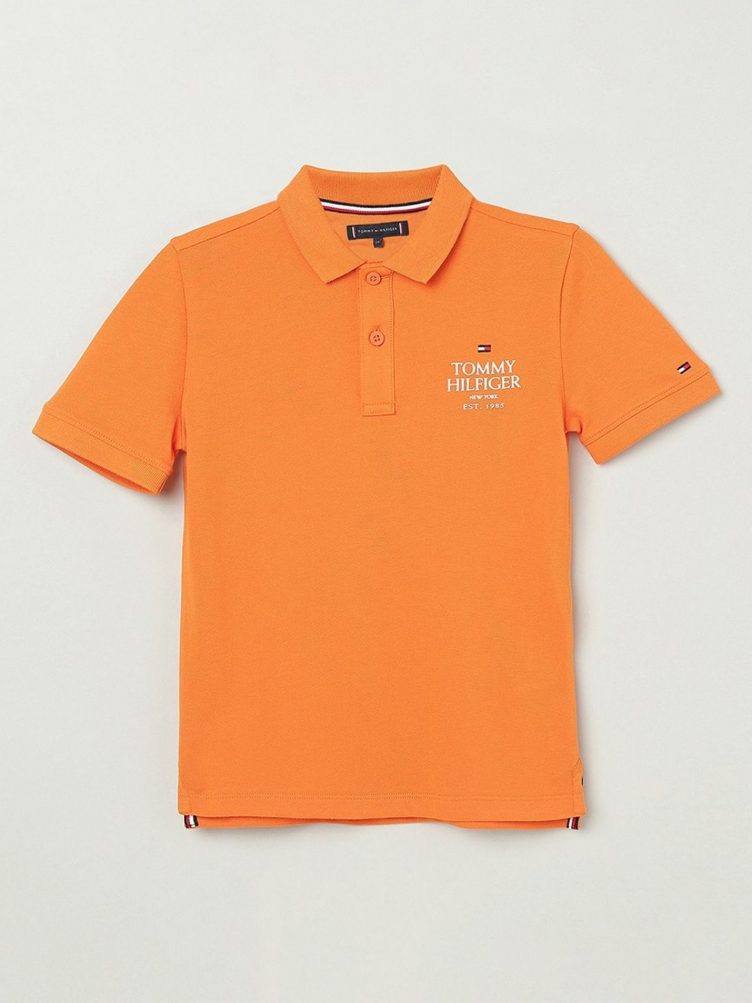 

Tommy Hilfiger Boys Printed Polo Collar Cotton T-Shirt, Orange