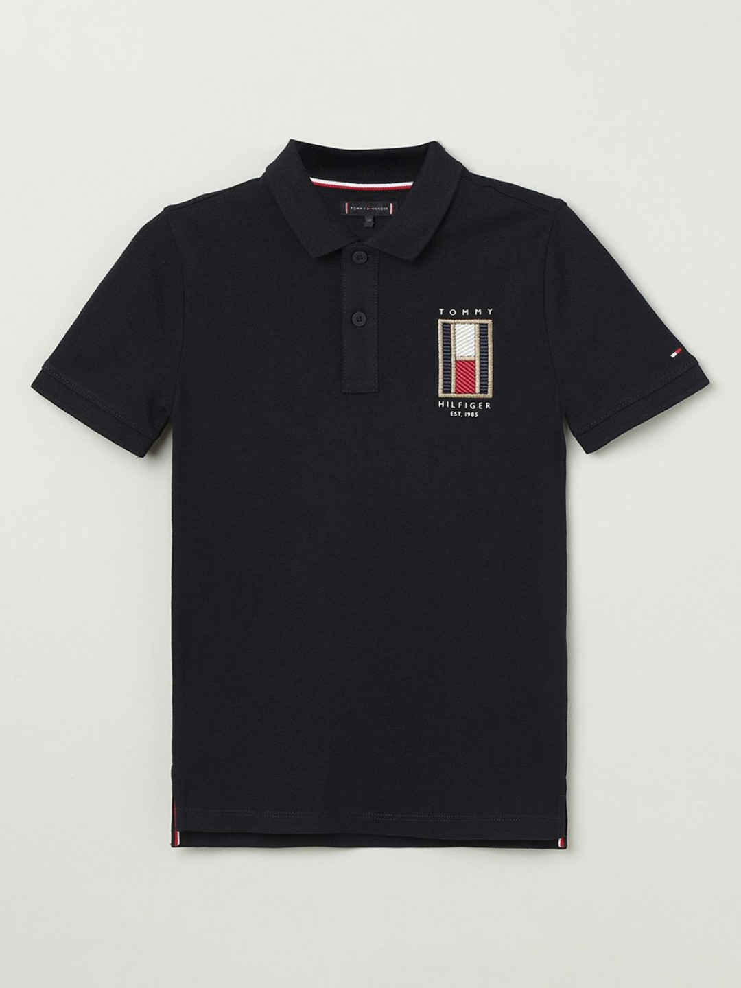 

Tommy Hilfiger Boys Printed Polo Collar Cotton T-Shirt, Blue