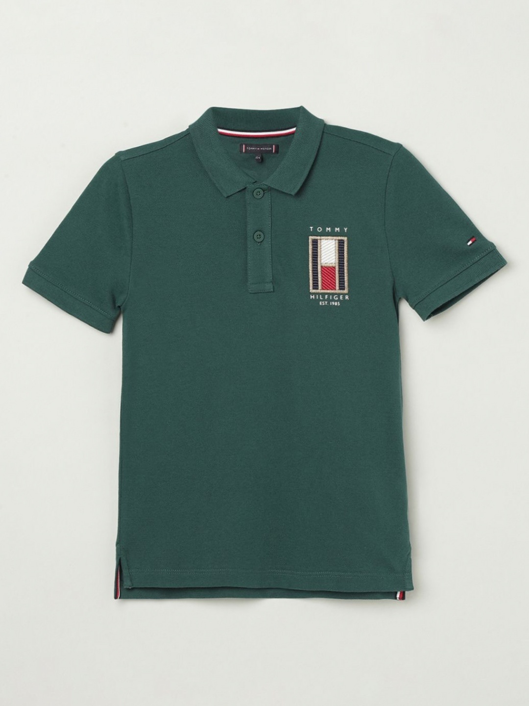 

Tommy Hilfiger Boys Printed Polo Collar Cotton T-Shirt, Green