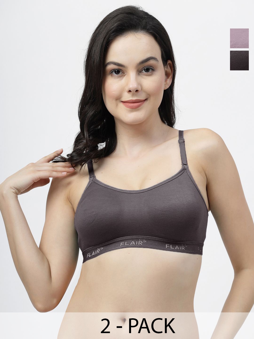 

SHYAM SONS FLAIR Pack Of 2 Wirefree Seamless Non Padded Bra, Pink