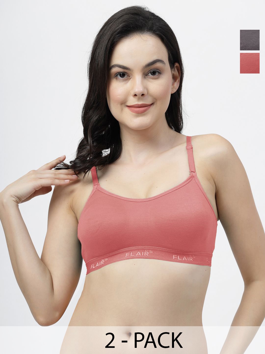 

SHYAM SONS FLAIR Women Pack of 2 Non Padded Full Coverage Workout Bra, Red