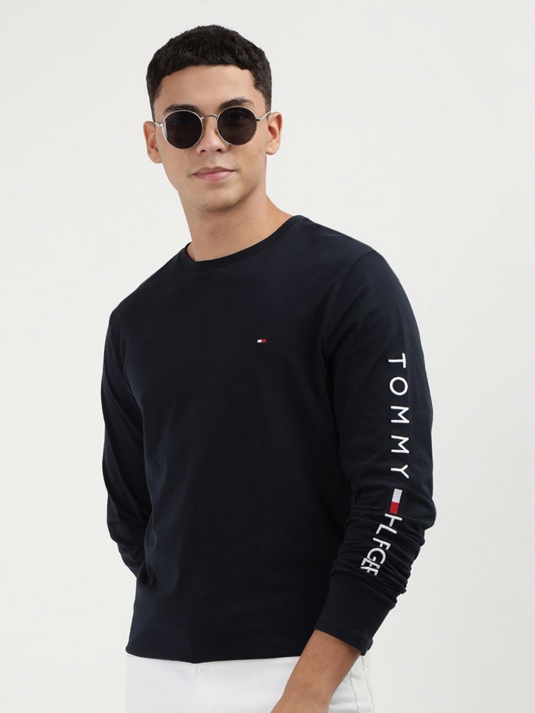 

Tommy Hilfiger Men Solid Round Neck Cotton T-Shirt, Blue