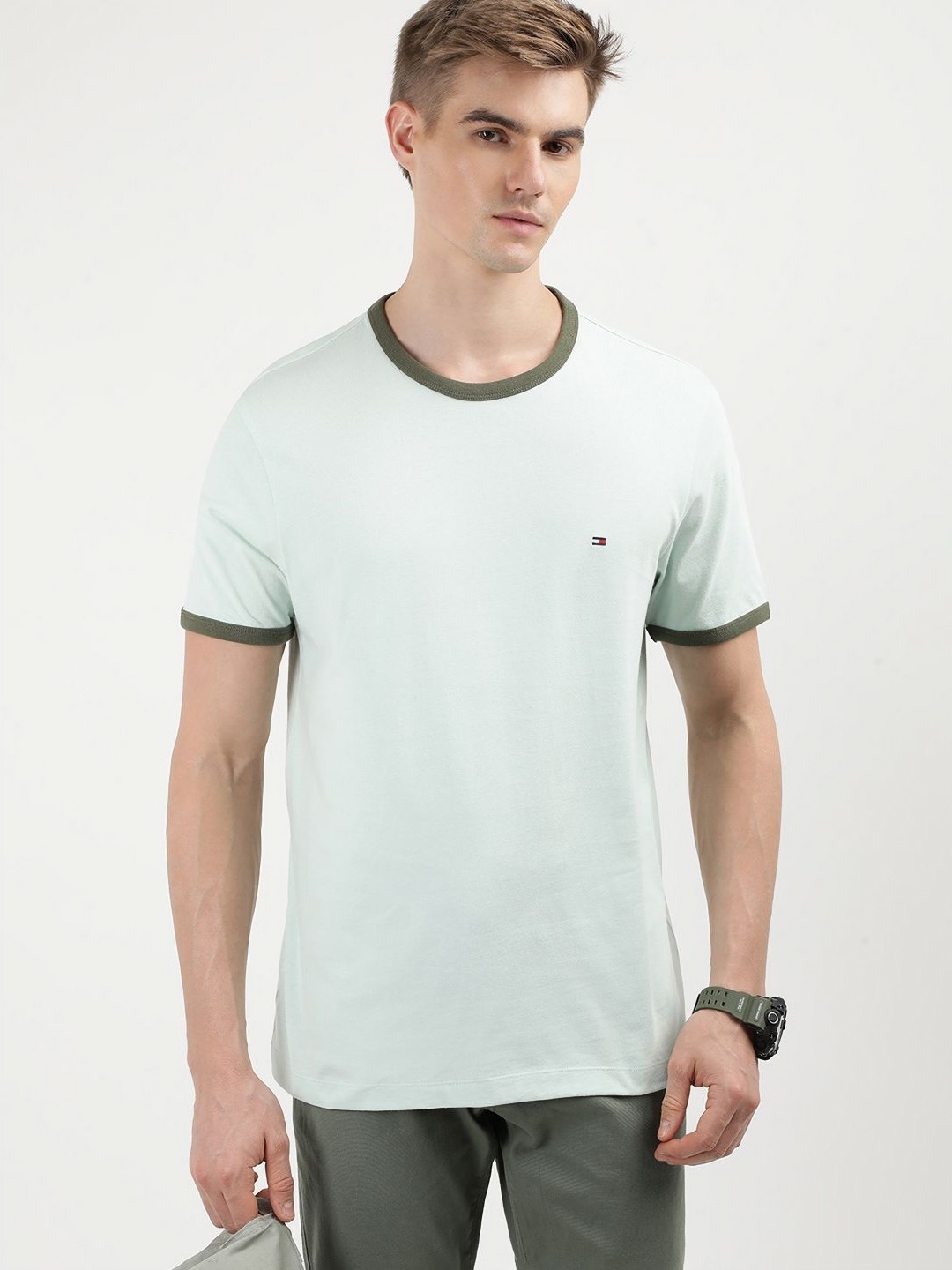 

Tommy Hilfiger Men Solid Round Neck Cotton T-Shirt, Blue