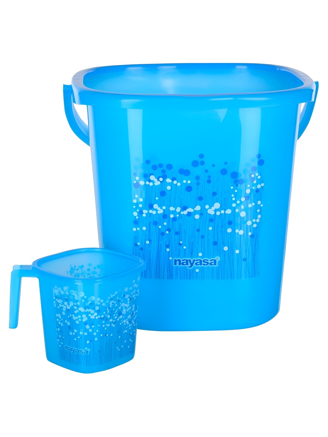 

Nayasa Set Of 2 Bathroom Set Bucket 25 L & Mug 1.5 L, Blue