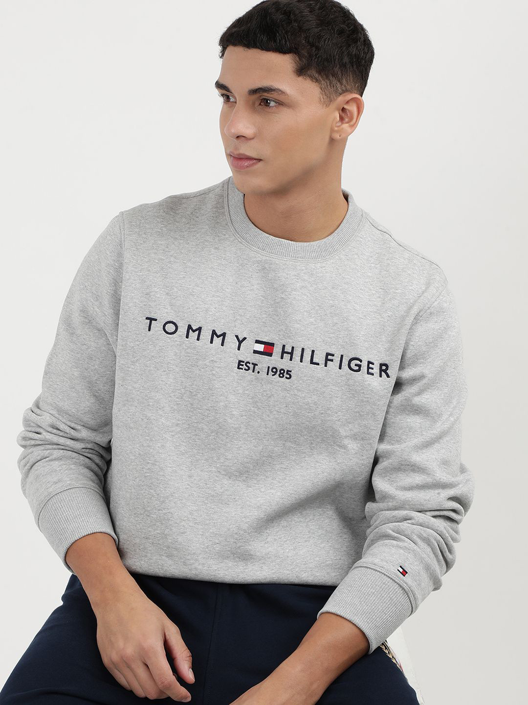 

Tommy Hilfiger Men Typography Printed Sweatshirt, Grey