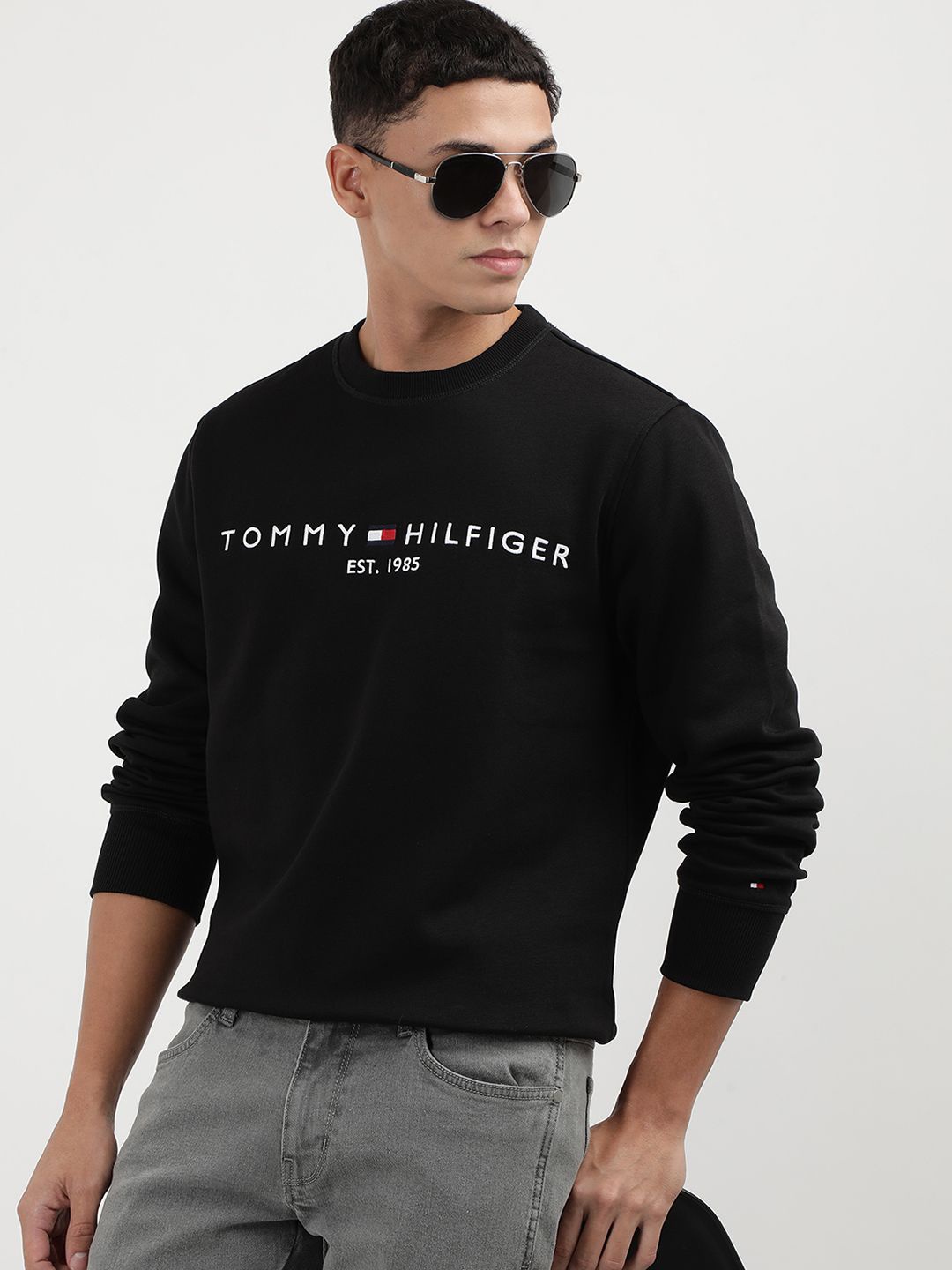 

Tommy Hilfiger Men Printed Sweatshirt, Black