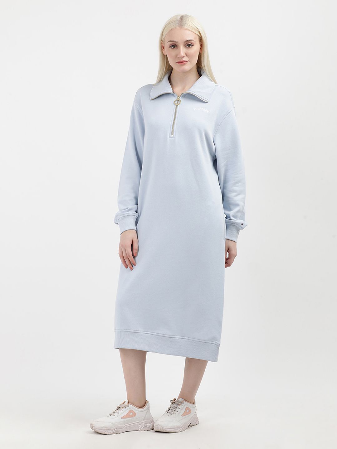 

Tommy Hilfiger Cotton Shirt Collar T-shirt Dress, Blue