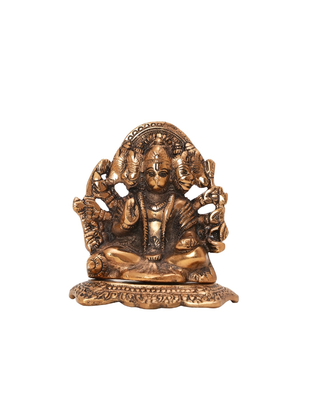 

INTERNATIONAL GIFT Copper Toned Panchmukhi Hanuman Idol Metal Showpiece