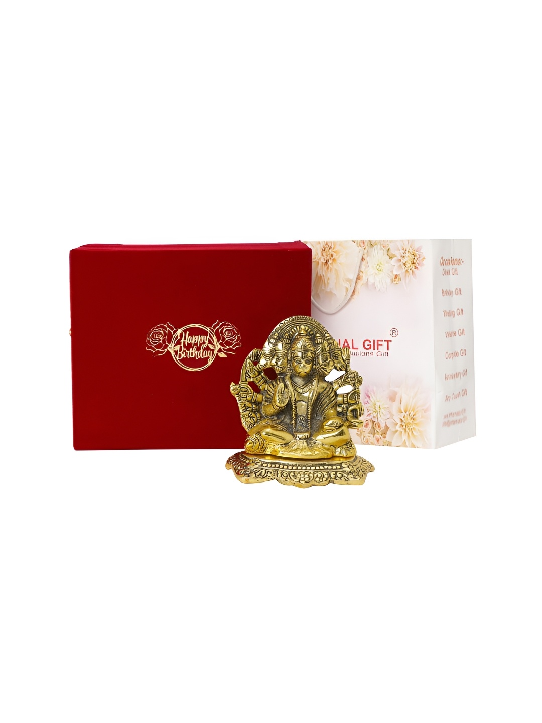 

INTERNATIONAL GIFT Gold-Toned Panchmukhi Hanuman Idol Metal Showpiece