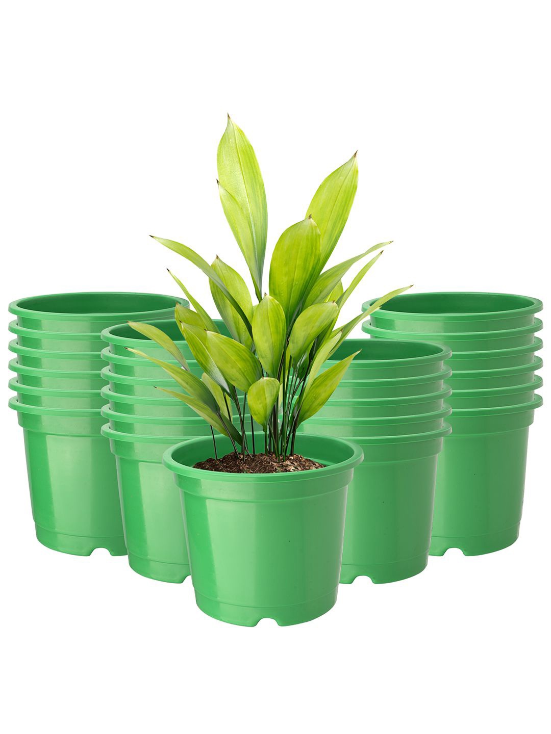 

Kuber Industries Green 24 Pieces Round Durable Planters