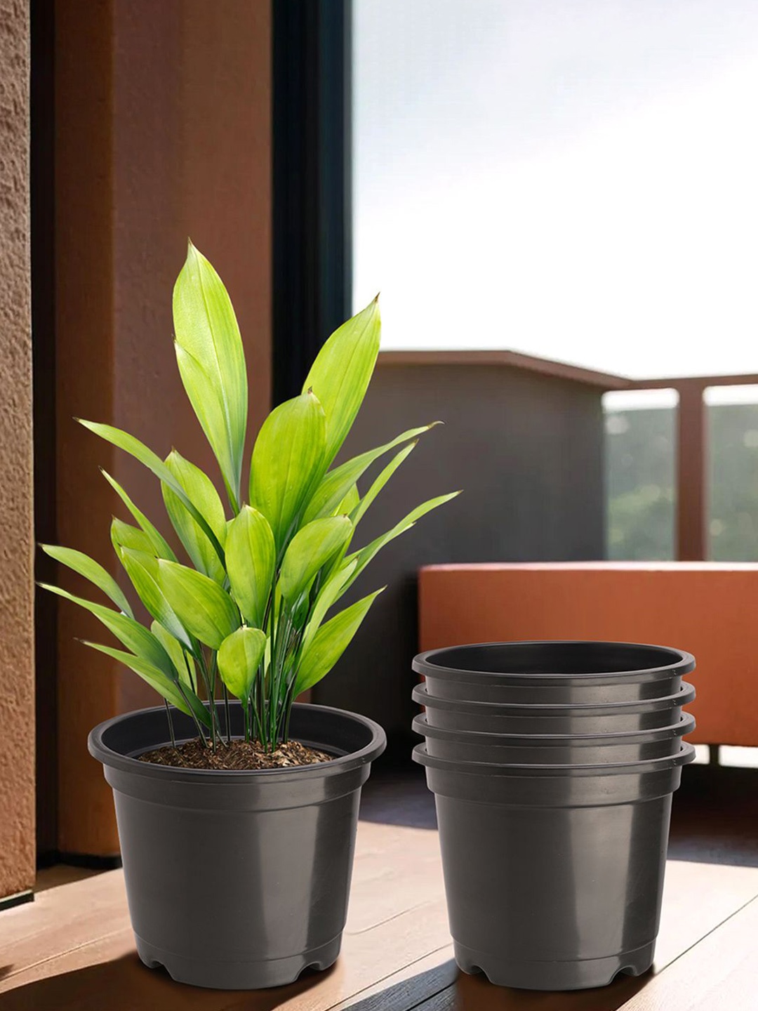 

Kuber Industries Black 5 Pieces Durable Planters