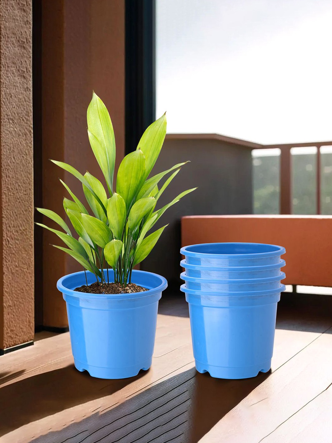 

Kuber Industries Blue 5 Pieces Lightweight Planters