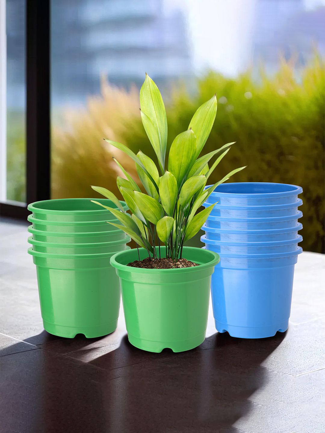 

Kuber Industries Blue & Green 12 Pieces Planters