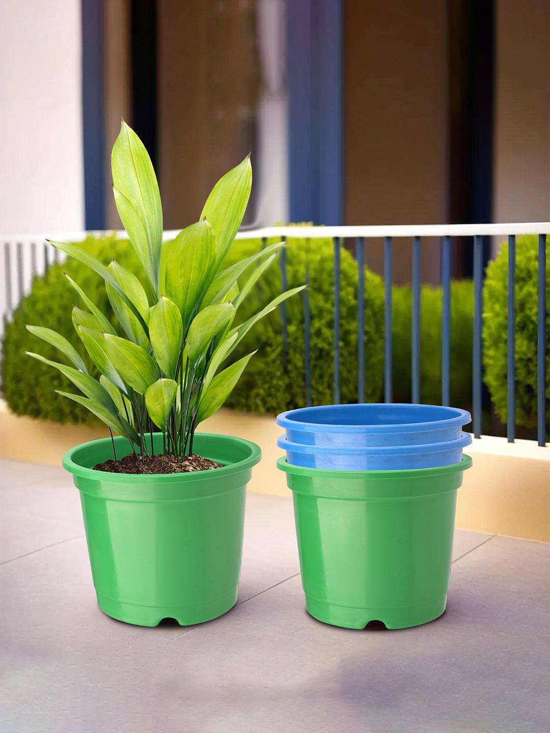 

Kuber Industries Green & Blue 4 Pieces Planters