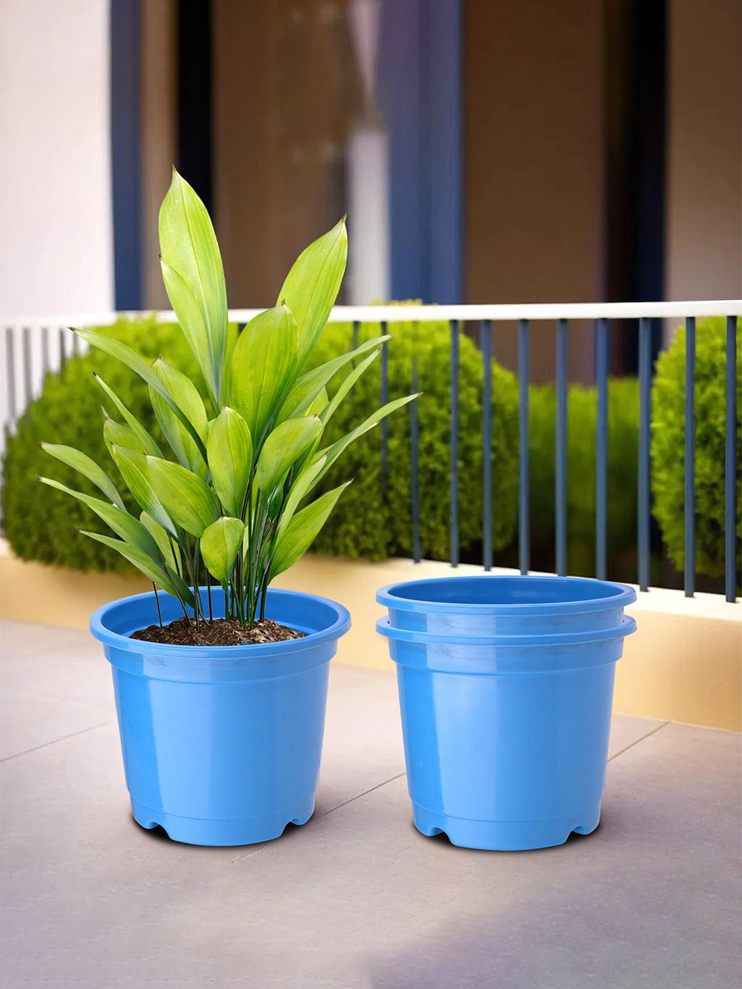 

Kuber Industries Blue 3 Pieces Round Planters