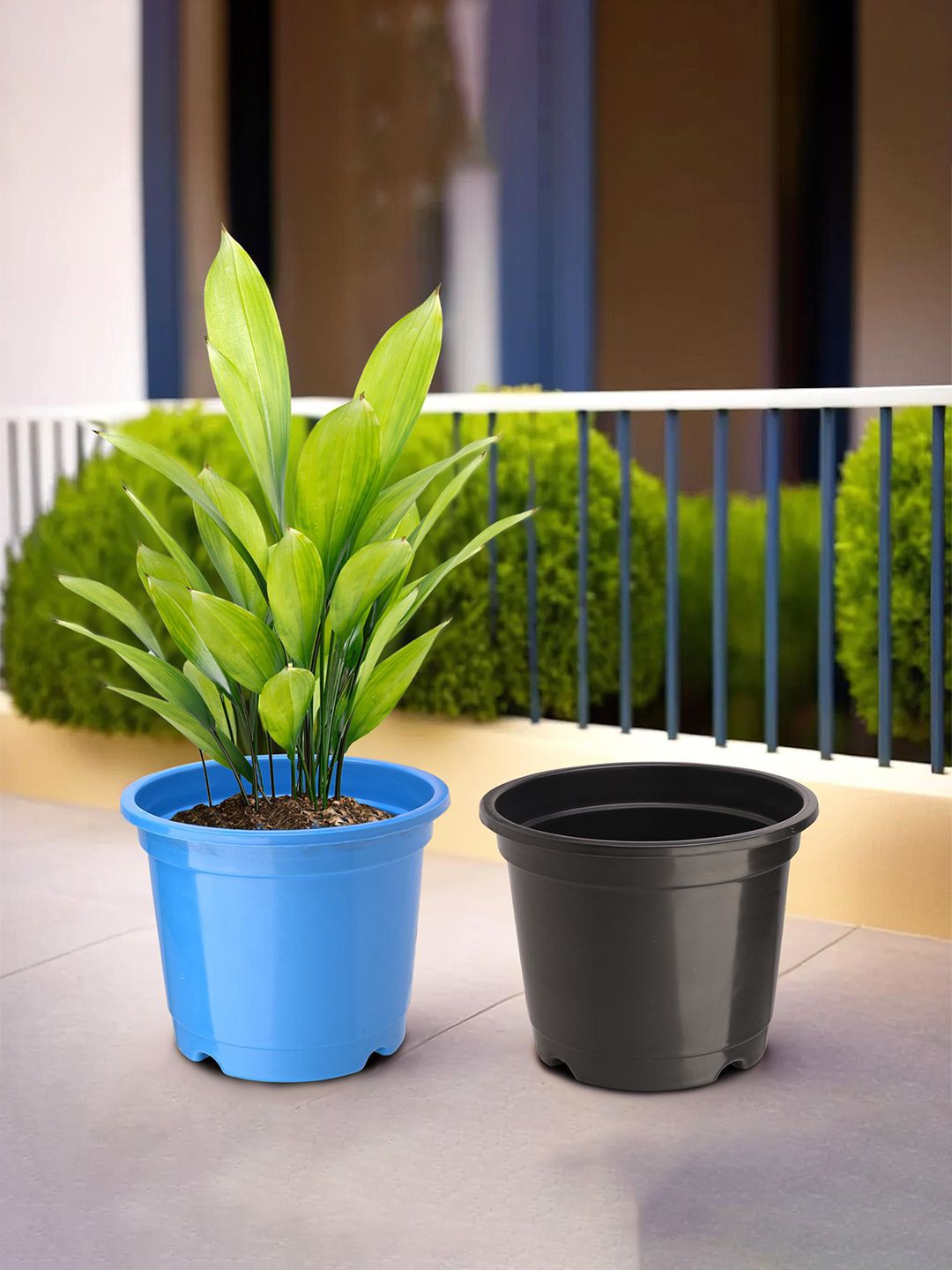 

Kuber Industries Blue & Black 2 Pieces Light weight Planters