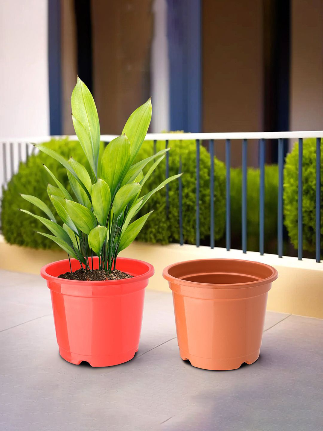 

Kuber Industries Red & Orange 2 Pieces Phooldaan Durable Planters