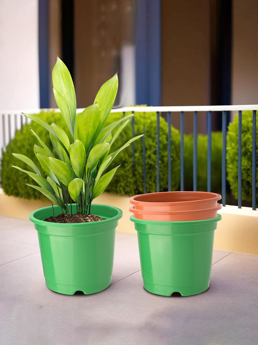 

Kuber Industries Green & Orange-Coloured 4 Pieces Durable Planters