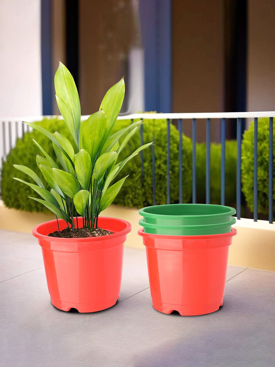 

Kuber Industries Red & Green 4 Pieces Durable Planter
