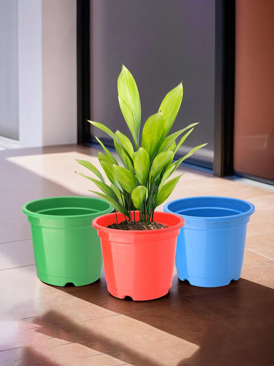 

Kuber Industries Red & Green 3 Pieces Planter With Pot