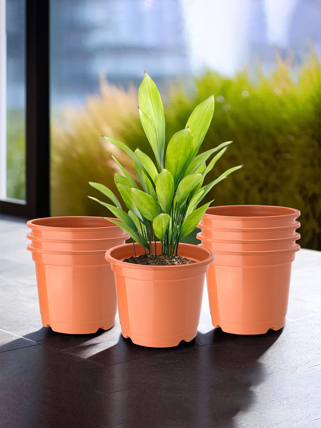 Kuber Industries Orange 8 Pieces Planters