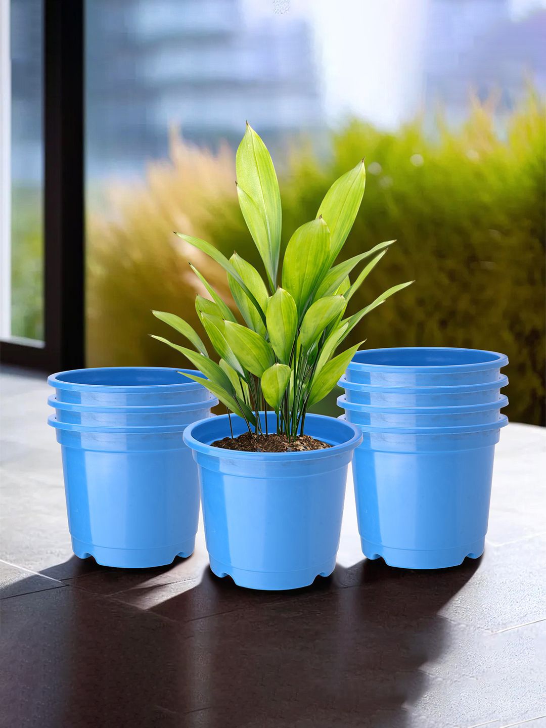 

Kuber Industries Blue 8 Pieces Lightweight Planters