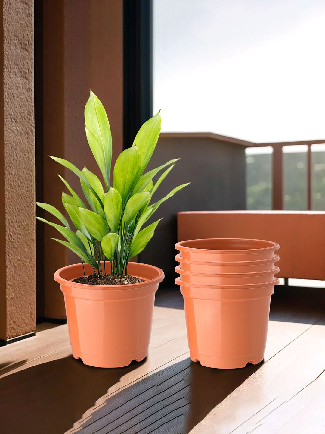 

Kuber Industries Orange-Coloured 5 Pieces Planters