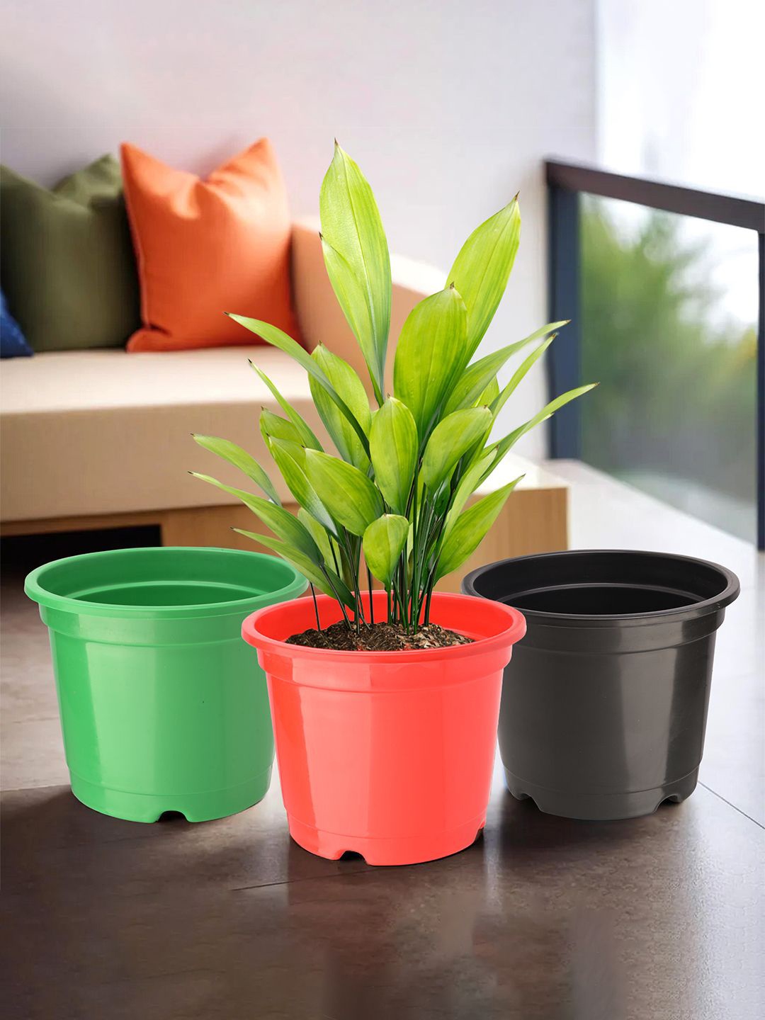 

Kuber Industries Red & Green 3 Pieces Durable Planters