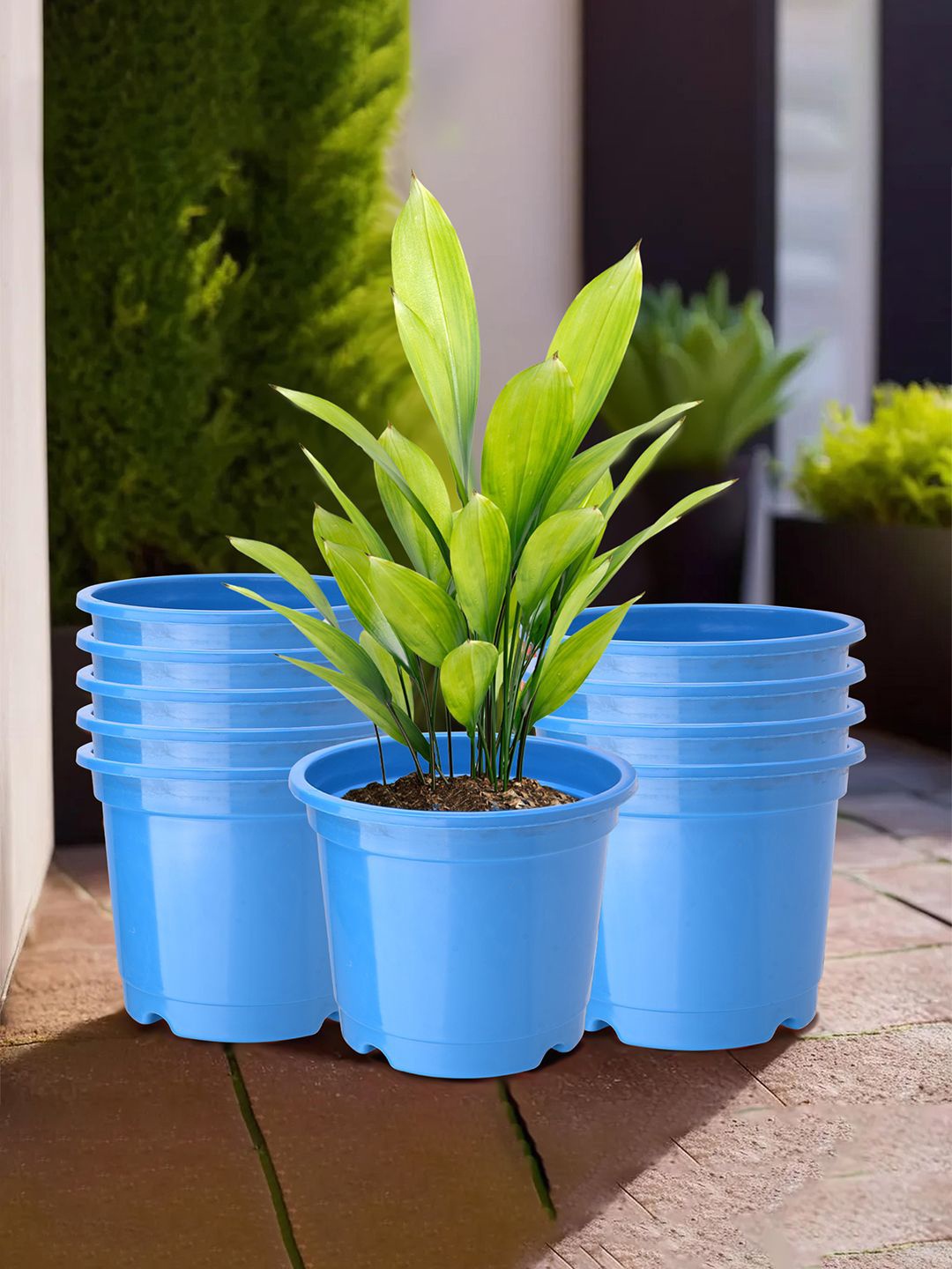 

Kuber Industries Blue 10 Pieces Lightweight Planters