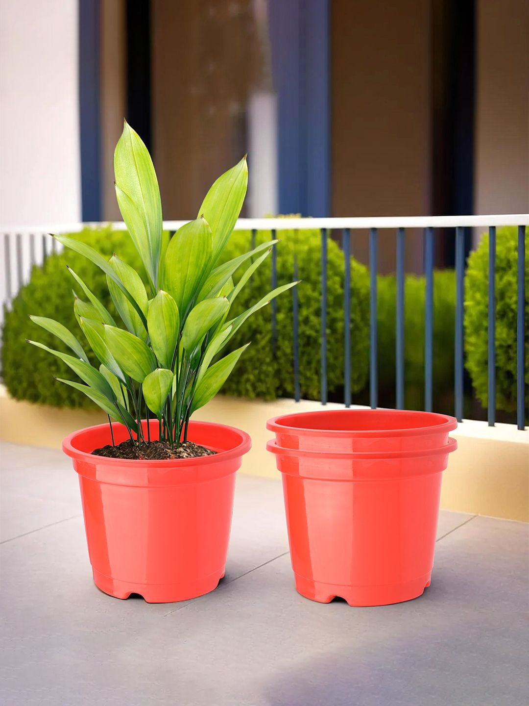 

Kuber Industries Red 3 Pieces Round Planters