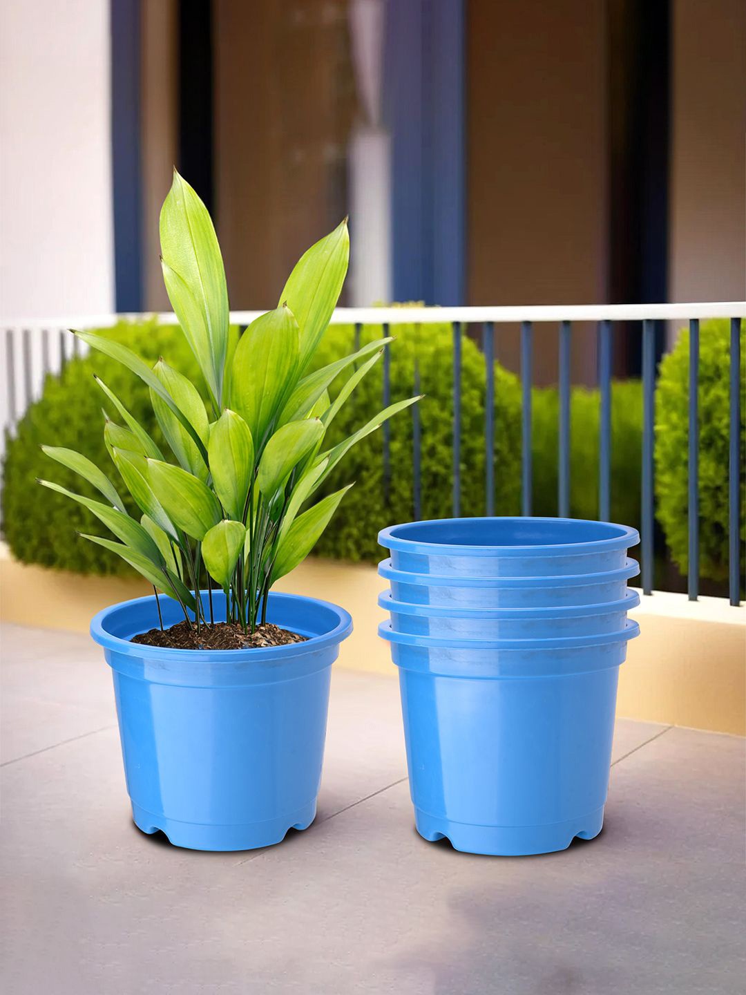 

Kuber Industries Blue 5 Pieces Lightweight Planters