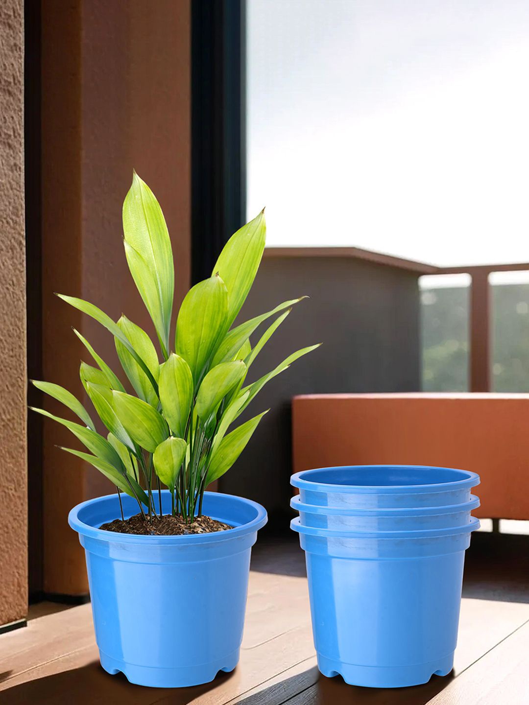 

Kuber Industries Blue 4 Pieces Durable Planters