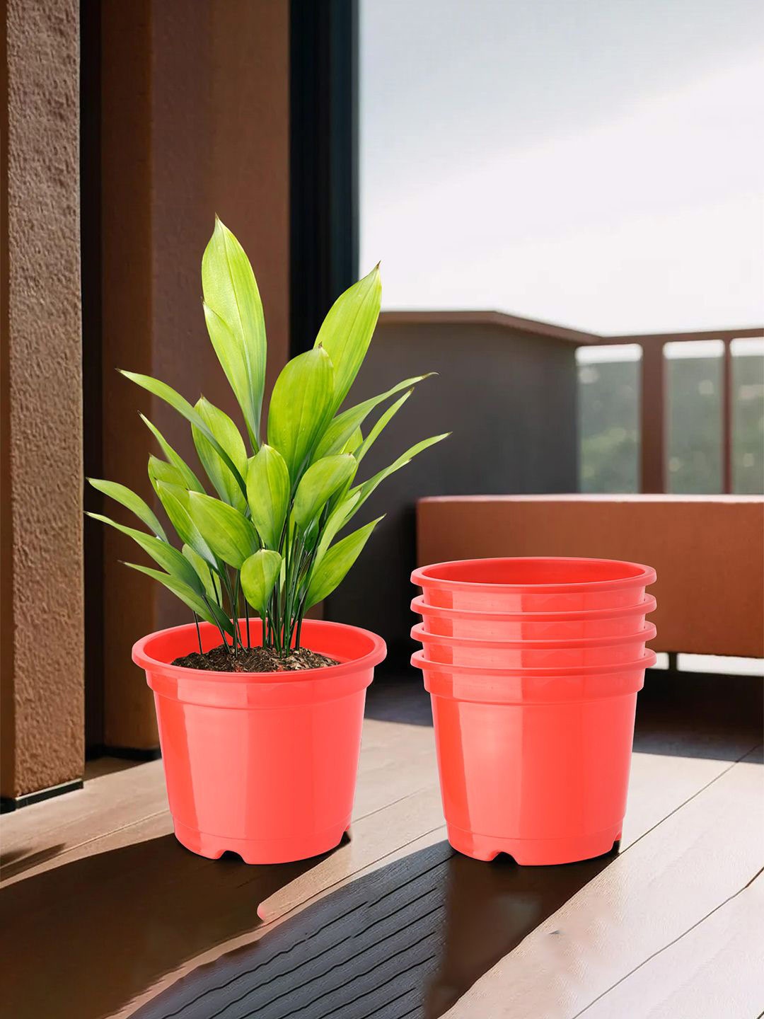 

Kuber Industries Red 5 Pieces Planters