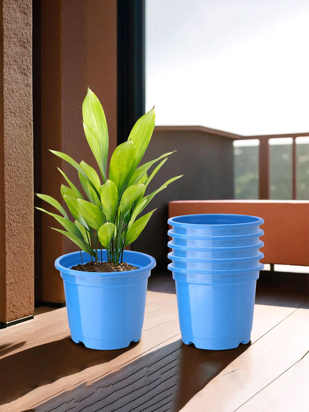 

Kuber Industries Blue 6 Pieces Durable Planters