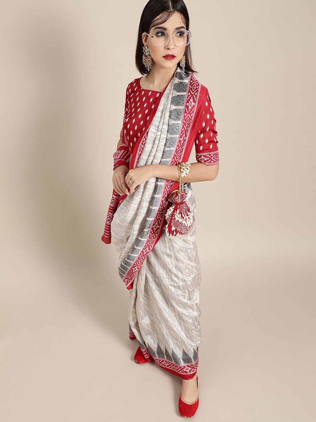 

Anouk Women Ethnic Printed Saree, Off white