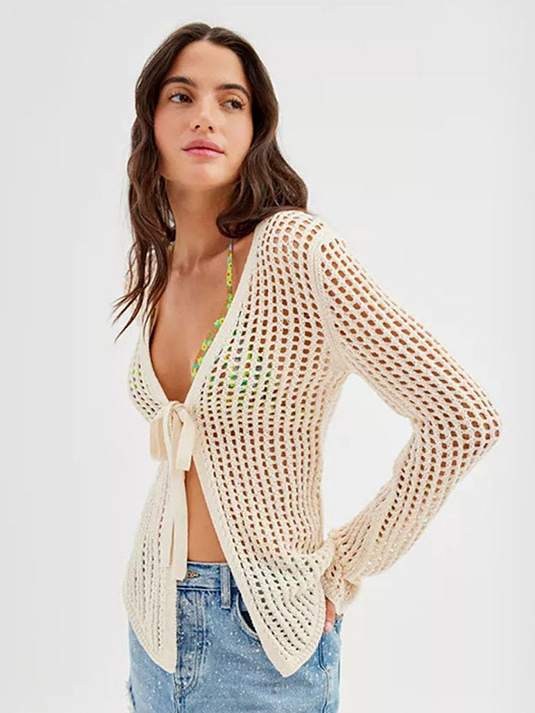 

LULU & SKY Print Wrap Top, White