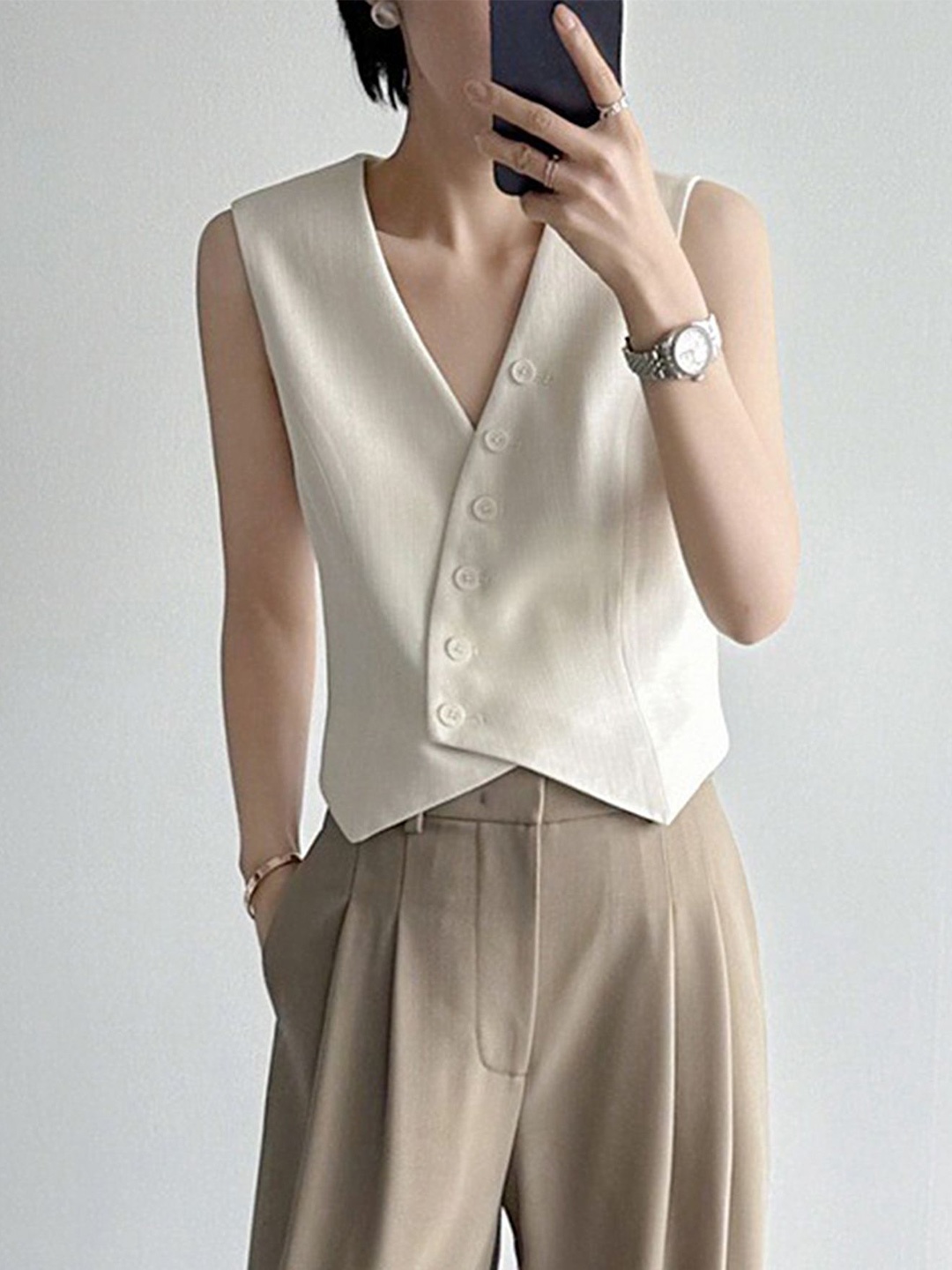 

LULU & SKY Wrap Top, Beige