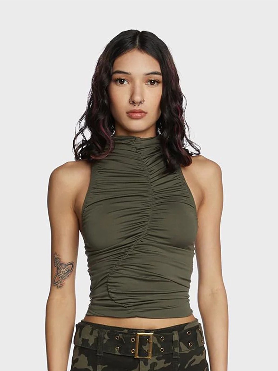 

LULU & SKY Crop Top, Olive