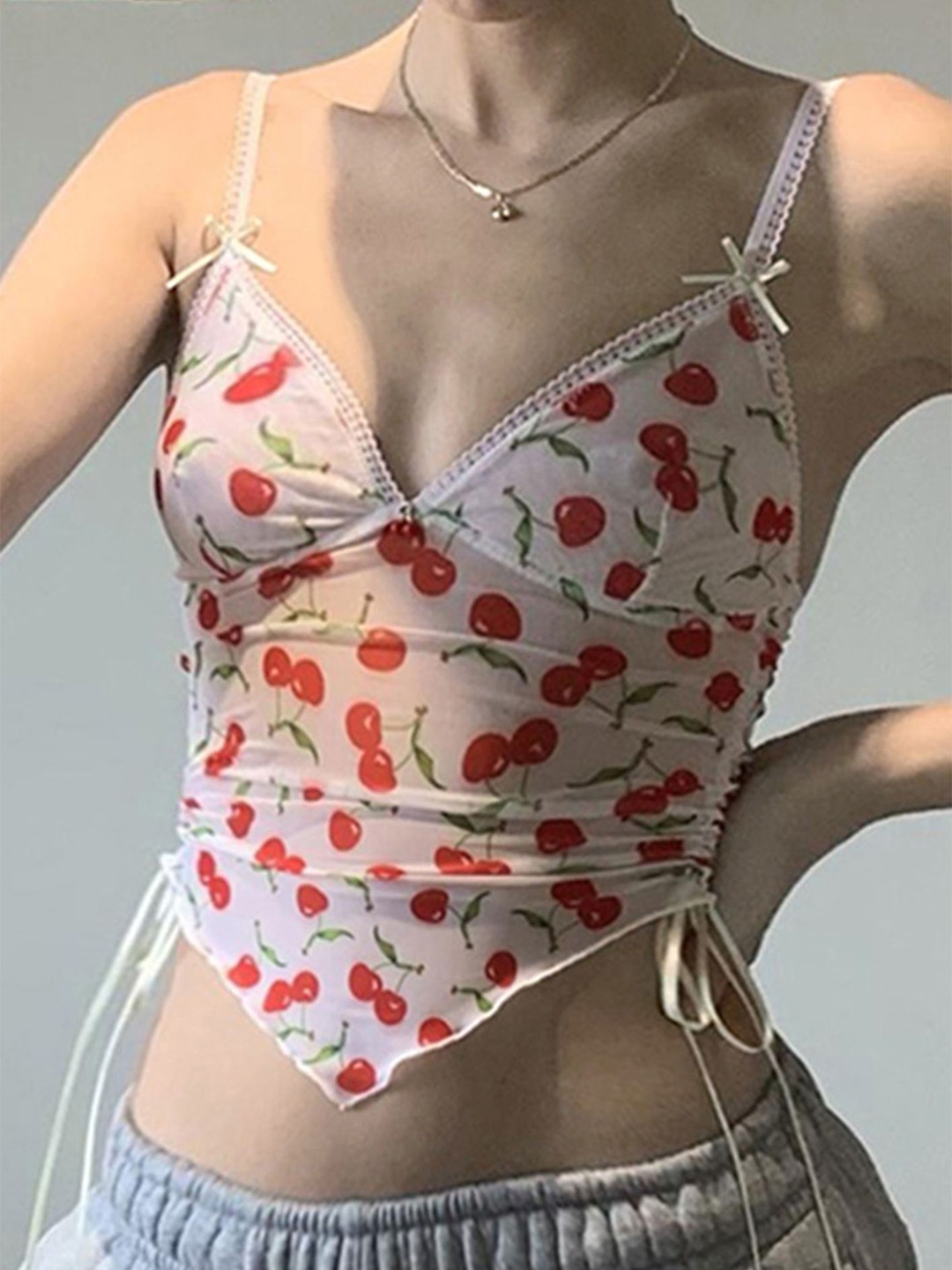 

LULU & SKY Print Bralette Top, Red